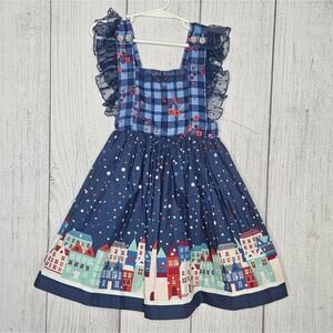 Wildflowers Winter Wonderland Girls Pinafore Dress, size 6